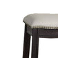 29 Inch Wooden Bar Stool with Upholstered Cushion Seat Set of 2 Gray and Black By Casagear Home BM233105