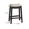 29 Inch Wooden Bar Stool with Upholstered Cushion Seat Set of 2 Gray and Black By Casagear Home BM233105