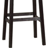 29 Inch Wooden Bar Stool with Upholstered Cushion Seat Set of 2 Gray and Red By Casagear Home BM233108