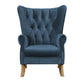 Transitional Style Wooden Accent Chair with Button Tufting Azure Blue By Casagear Home BM233126