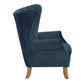 Transitional Style Wooden Accent Chair with Button Tufting Azure Blue By Casagear Home BM233126