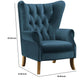 Transitional Style Wooden Accent Chair with Button Tufting Azure Blue By Casagear Home BM233126