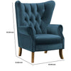 Transitional Style Wooden Accent Chair with Button Tufting Azure Blue By Casagear Home BM233126