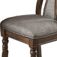 Wooden Dining Chair with Button Tufted Back Set of 2 Brown and Gray By Casagear Home BM233133