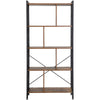 4 Tier Wood and Metal Bookcase with Crossbars Brown and Black By Casagear Home BM233143