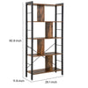 4 Tier Wood and Metal Bookcase with Crossbars Brown and Black By Casagear Home BM233143