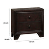 Transitional Wooden Nightstand with Two Spacious Drawers Brown By Casagear Home BM233159