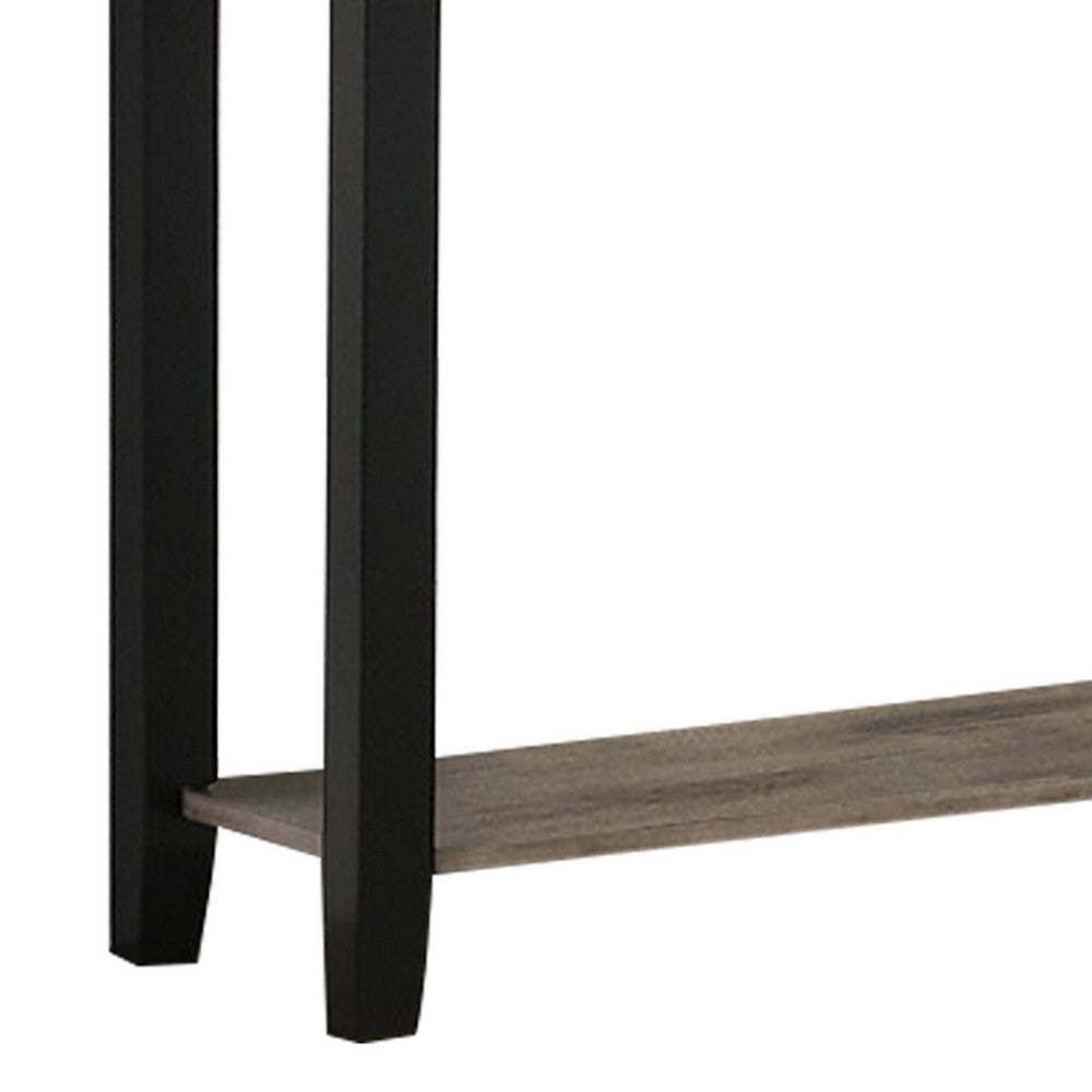 Wooden Console Table with One Open Shelf Black and Gray By Casagear Home BM233170