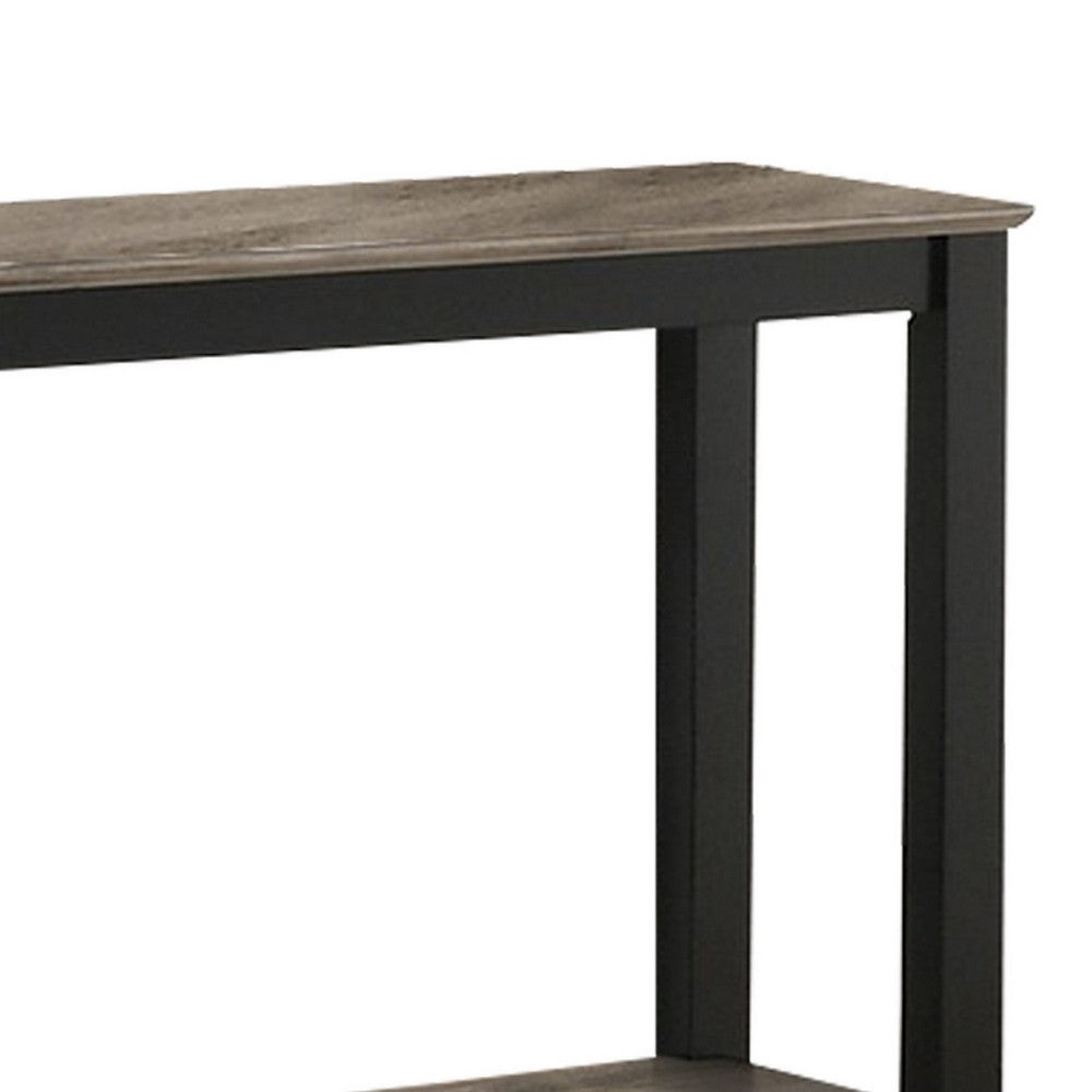 Wooden Console Table with One Open Shelf Black and Gray By Casagear Home BM233170