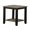 Wooden End Table with One Open Shelf Black and Gray By Casagear Home BM233171