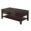 Wooden Coffee Table with 2 Spacious Drawers Brown By Casagear Home BM233173