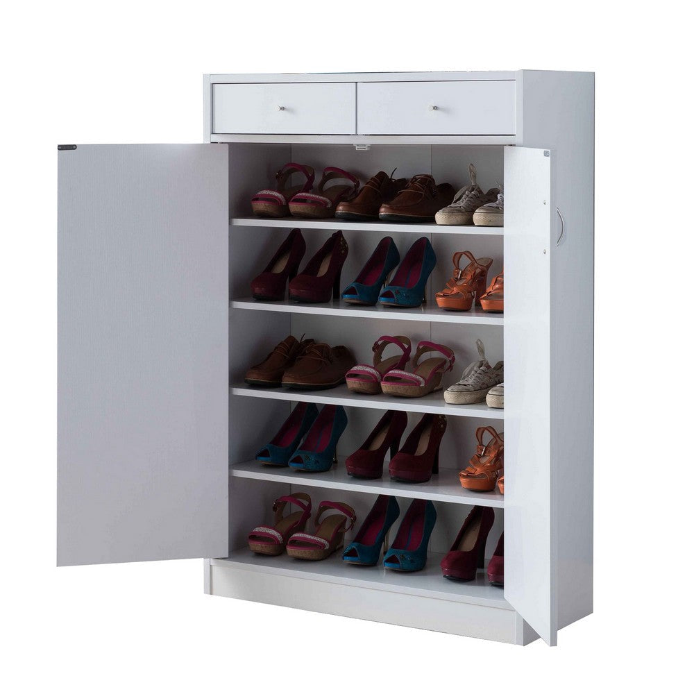 47 Inch 2 Door Wooden Shoe Cabinet White By Casagear Home BM233177