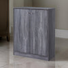 41 Inch Distressed Wooden Shoe Cabinet with 2 Drawers Gray By Casagear Home BM233178