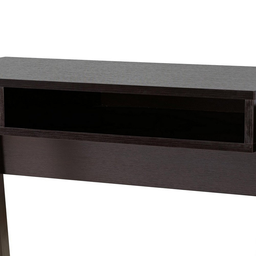 30 Inch 1 Drawer Wooden Office Desk Dark Brown By Casagear Home BM233184