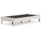 Wooden Twin Platform Bed with Grains Off White By Casagear Home BM233200