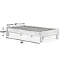 Wooden Twin Platform Bed with Grains Off White By Casagear Home BM233200