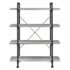 56 Inch 4 Tier Metal and Wooden Bookcase Black and Gray By Casagear Home BM233213