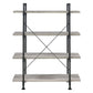 56 Inch 4 Tier Metal and Wooden Bookcase Black and Gray By Casagear Home BM233213