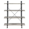 56 Inch 4 Tier Metal and Wooden Bookcase Black and Gray By Casagear Home BM233213