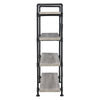 56 Inch 4 Tier Metal and Wooden Bookcase Black and Gray By Casagear Home BM233213