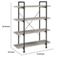 56 Inch 4 Tier Metal and Wooden Bookcase Black and Gray By Casagear Home BM233213