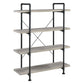 56 Inch 4 Tier Metal and Wooden Bookcase Black and Gray By Casagear Home BM233213