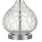 150 Watt Textured Glass Base Table Lamp White and Clear By Casagear Home BM233332