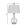 150 Watt Textured Glass Base Table Lamp White and Clear By Casagear Home BM233332