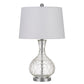 150 Watt Textured Glass Base Table Lamp, White and Clear By Casagear Home