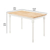 Cottage Style Dining Table with Turned Legs Natural Brown and White By Casagear Home BM233505