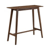 Rectangular Wooden Bar Table with Angled Tapered Legs, Walnut Brown By Casagear Home