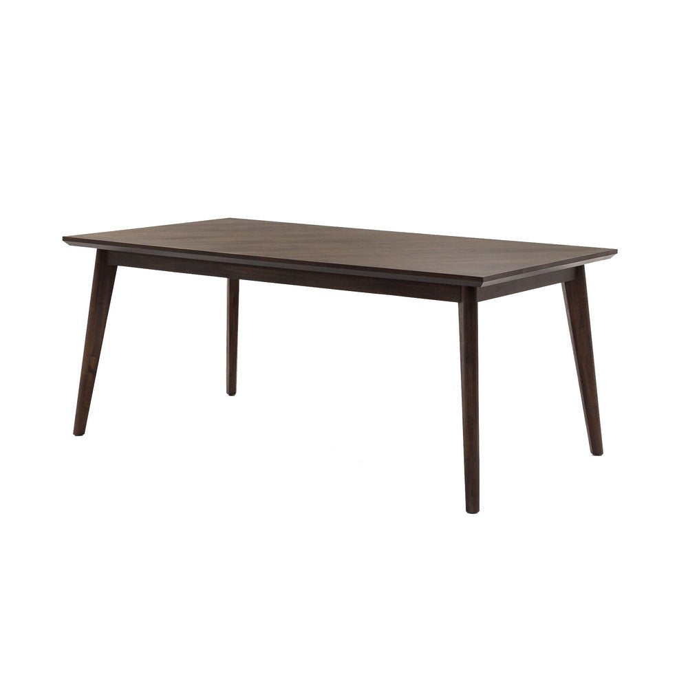 83 Inch Rectangular Mid Century Wooden Dining Table, Brown By Casagear Home