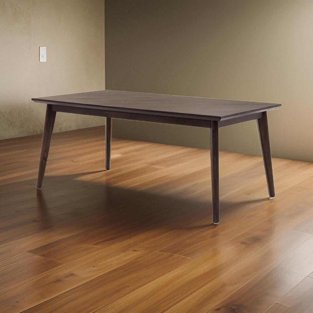 83 Inch Rectangular Mid Century Wooden Dining Table Brown By Casagear Home BM233630