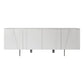 75 Inch 4 Doors Modern Buffet Server Geometric Front Metal Legs White By Casagear Home BM233632