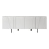 75 Inch 4 Doors Modern Buffet Server Geometric Front Metal Legs White By Casagear Home BM233632