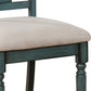 Wooden Side Chair with Open Chiseled Design Back Set of 2 Blue By Casagear Home BM233693