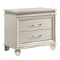 2 Drawer Nightstand with Acrylic Feet and Crystal Accents Silver By Casagear Home BM233784