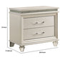 2 Drawer Nightstand with Acrylic Feet and Crystal Accents Silver By Casagear Home BM233784