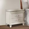 2 Drawer Nightstand with Acrylic Feet and Crystal Accents, Silver By Casagear Home