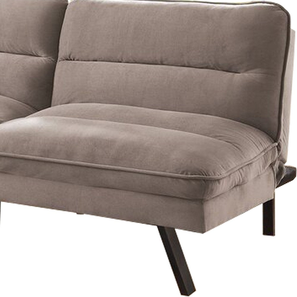 Fabric Futon Sofa with Split Back and Angled Legs Gray By Casagear Home BM233787