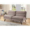 Fabric Futon Sofa with Split Back and Angled Legs, Gray By Casagear Home