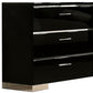 63 Inches 6 Drawer Dresser with Metal Legs Black and Chrome By Casagear Home BM233810