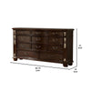 66.75 Inches 11 Drawer Dresser with Carved Details Brown By Casagear Home BM233821