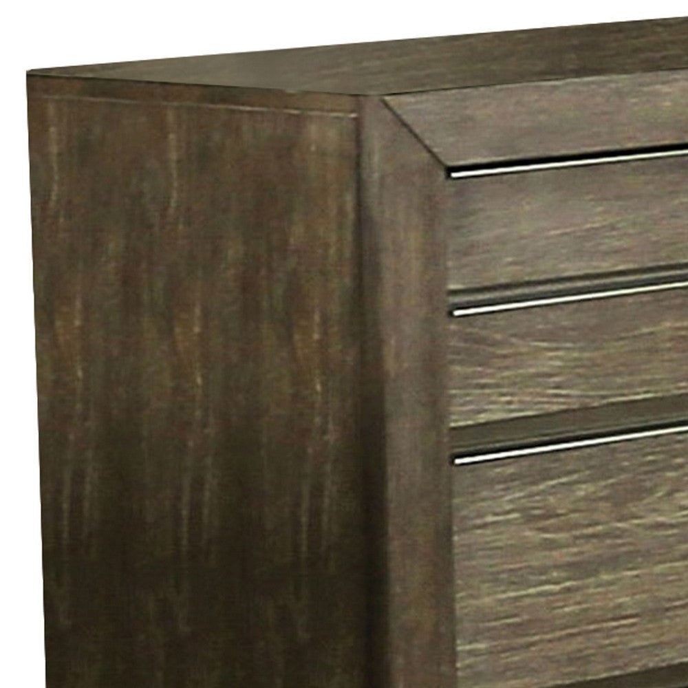 72 Inches 9 Drawer Wooden Dresser with Recessed Pulls Brown By Casagear Home BM233822