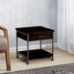 1 Drawer Wooden End Table with Metal Frame, Brown By Casagear Home