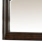 Traditional Style Mirror with Carved Details and Crown Top Brown By Casagear Home BM233868