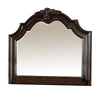 Traditional Style Mirror with Carved Details and Crown Top, Brown By Casagear Home