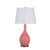 Pin Bowl Design Metal Table Lamp with Hammered Pattern, Pink By Casagear Home