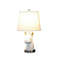 Metal Table Lamp with Llama Animal Head White By Casagear Home BM233935