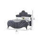 Velvet Upholstered Channel Tufted Eastern King Bed Gray By Casagear Home BM235334